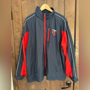 Minnesota Twins MLB Windbreaker Jacket Genuine Merchandise Blue Men's Size XL